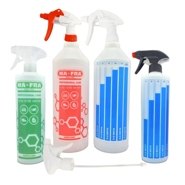 Flaconi Graduati e 5 Erogatori Spray Kit Diluizione