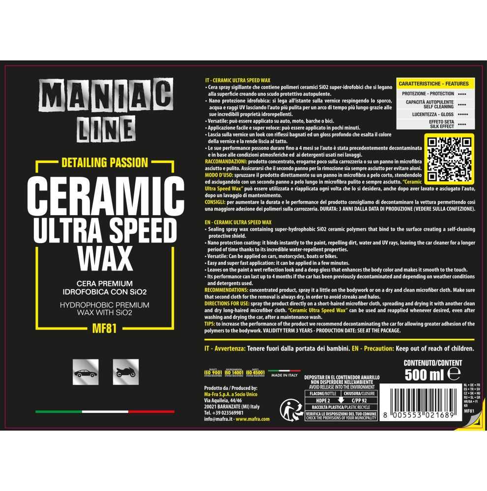 Applicazione cera ceramica auto con effetto idrofobico protezione 4 mesi