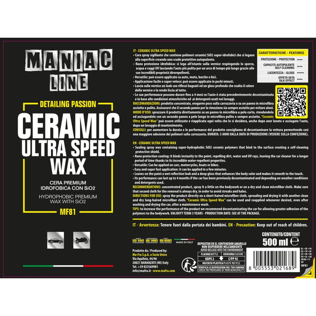 Applicazione cera ceramica auto con effetto idrofobico protezione 4 mesi