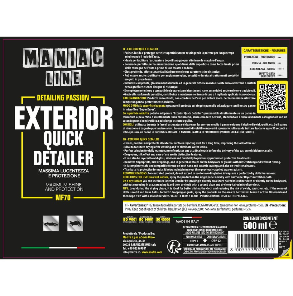 Risultato lucidatura auto con quick detailer effetto brillante